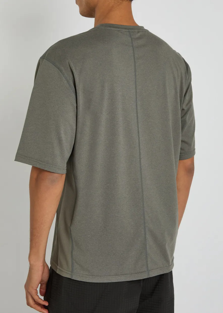Panelled stretch-jersey T-shirt