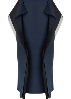 Panelled stretch-wool midi skirt