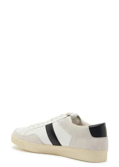 Panelled suede and grained leather sneakers