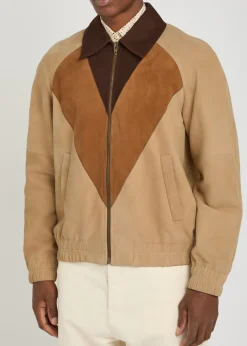Panelled suede jacket