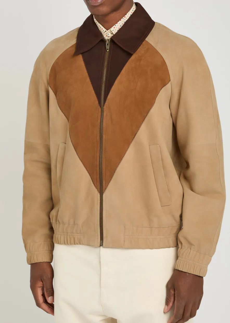 Panelled suede jacket