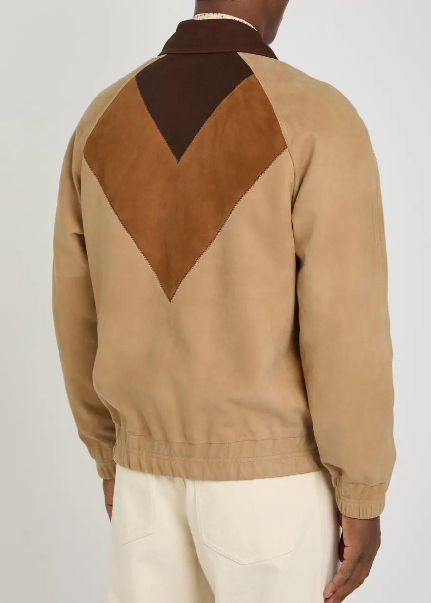 Panelled suede jacket