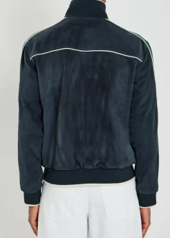 Panelled suede track jacket