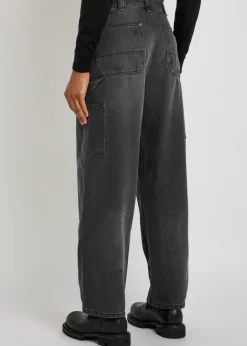 Panelled wide-leg denim jeans