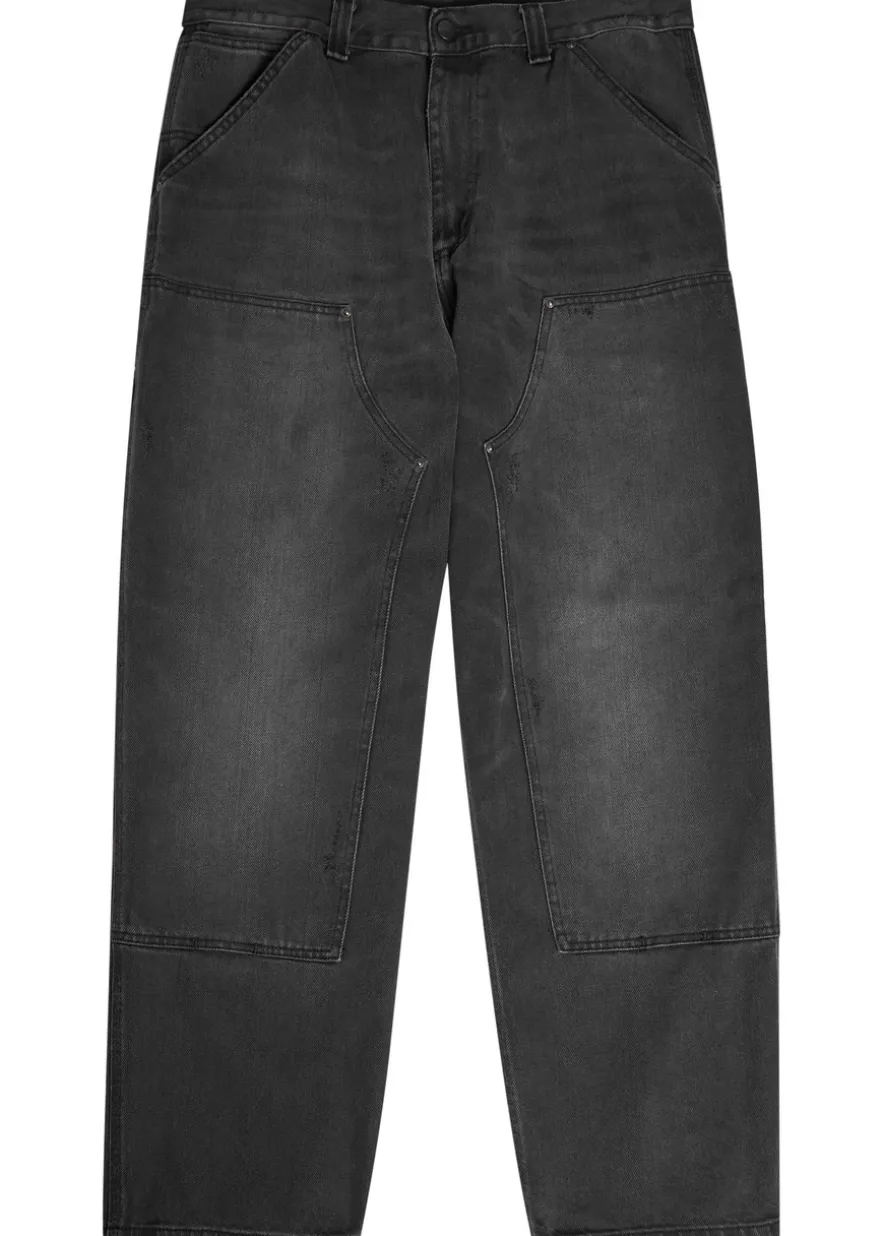 Panelled wide-leg denim jeans