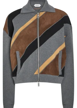 Panelled wool-blend jacket