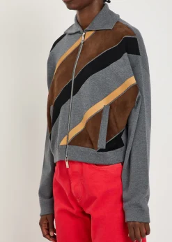 Panelled wool-blend jacket