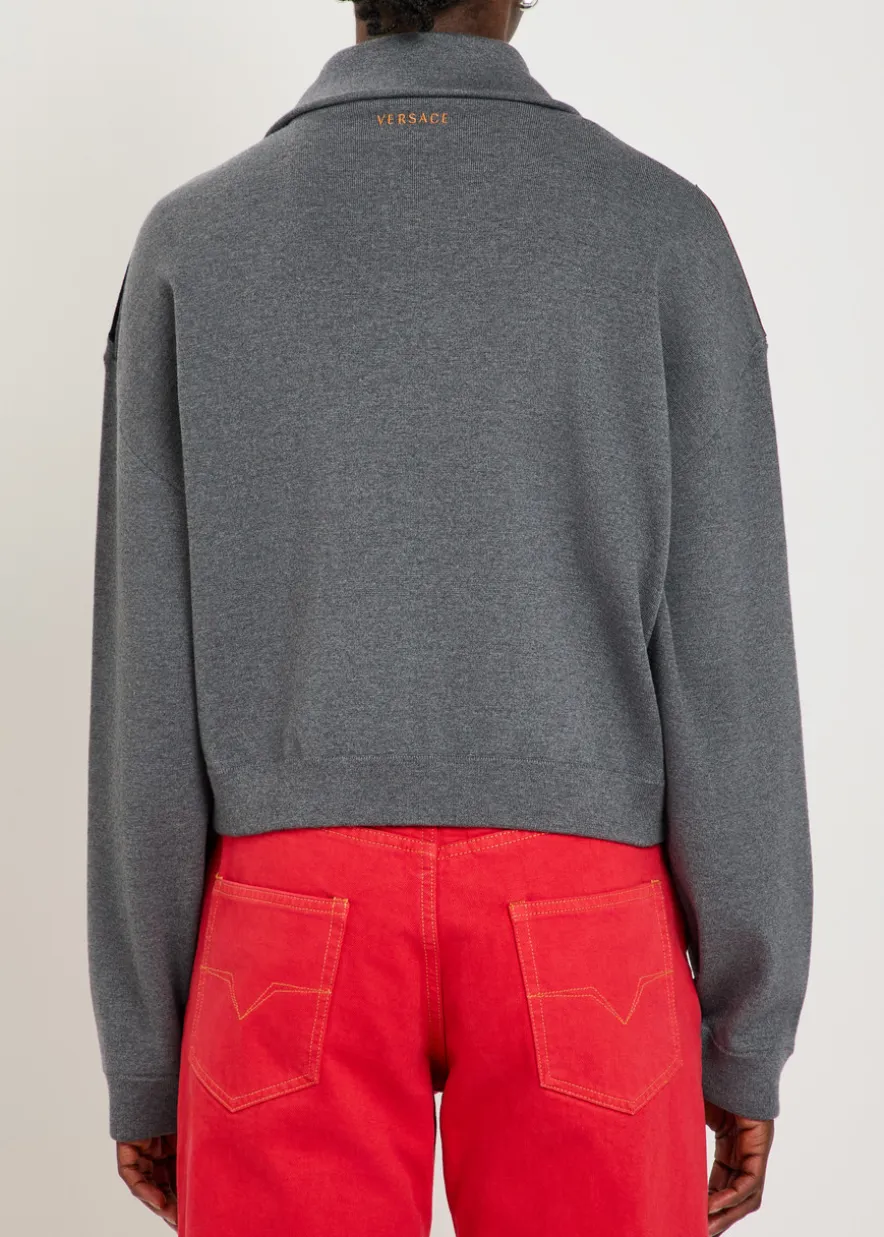 Panelled wool-blend jacket
