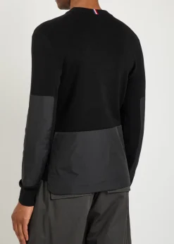 Panelled wool-blend jumper