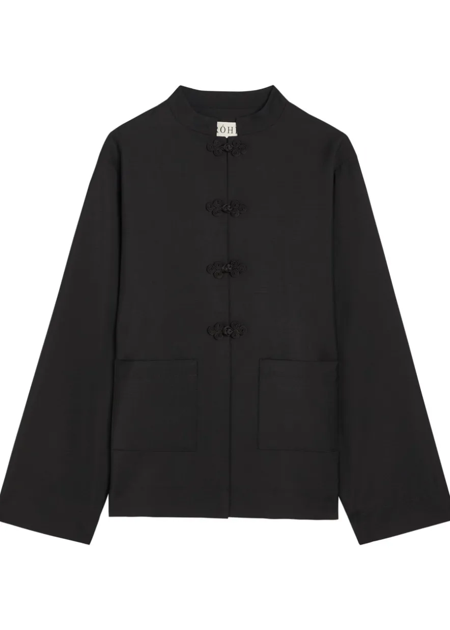 Pankou-closure wool jacket