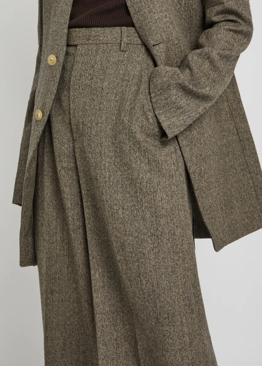 Pantaloni wide-leg wool trousers