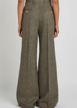 Pantaloni wide-leg wool trousers