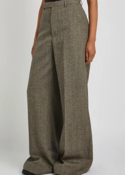 Pantaloni wide-leg wool trousers