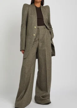 Pantaloni wide-leg wool trousers