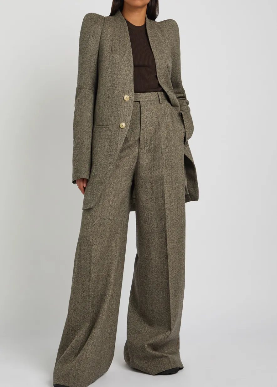 Pantaloni wide-leg wool trousers