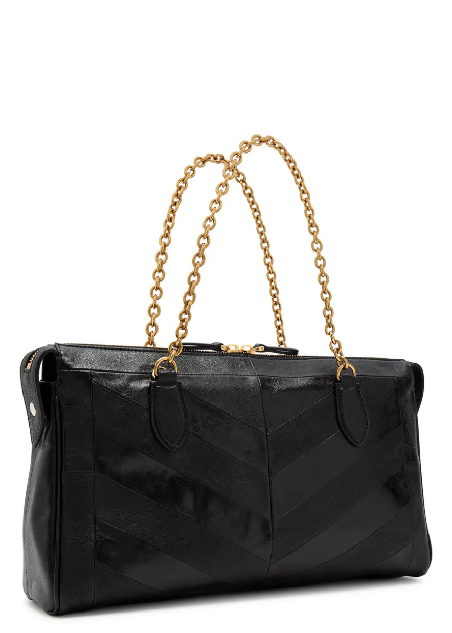 Panthea medium panelled leather shoulder bag