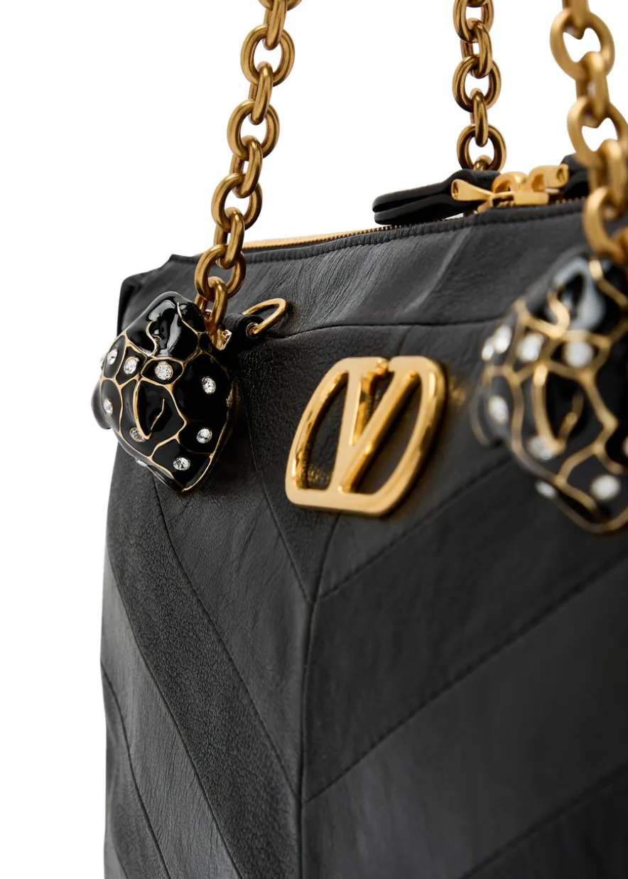 Panthea medium panelled leather shoulder bag
