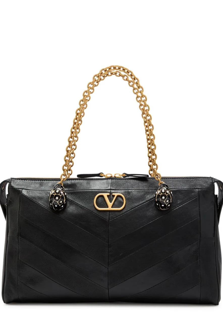 Panthea medium panelled leather shoulder bag
