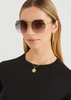 Panthère De Cartier gold-tone oversized sunglasses