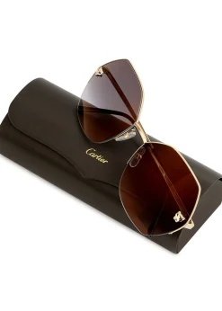 Panthère De Cartier gold-tone oversized sunglasses