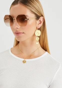 Panthère De Cartier gold-tone oversized sunglasses