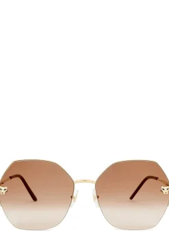 Panthère De Cartier gold-tone oversized sunglasses