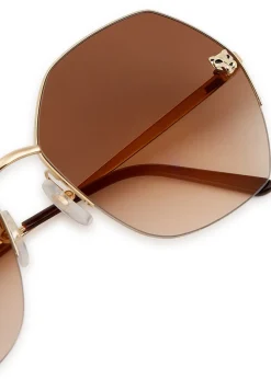 Panthère De Cartier gold-tone oversized sunglasses
