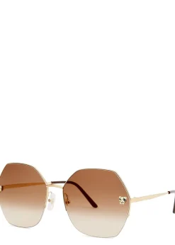 Panthère De Cartier gold-tone oversized sunglasses