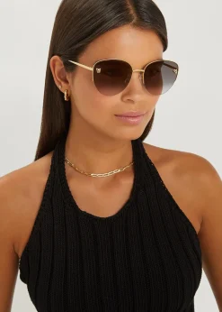 Panthère De Cartier gold-tone oval-frame sunglasses