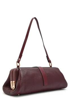 Paola grained leather clutch