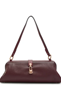Paola grained leather clutch