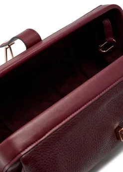 Paola grained leather clutch