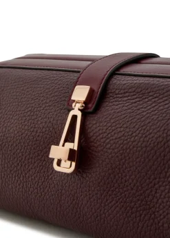 Paola grained leather clutch