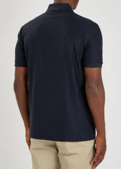 Parley striped-knit cotton polo shirt