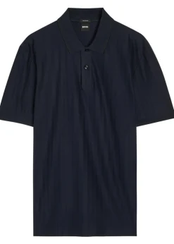 Parley striped-knit cotton polo shirt