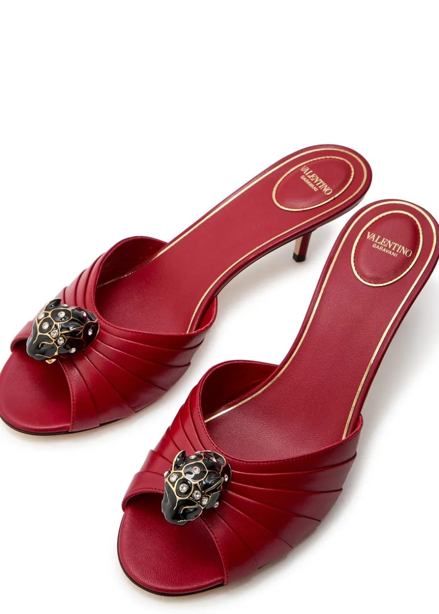 Pas De Chat embellished gathered leather mules