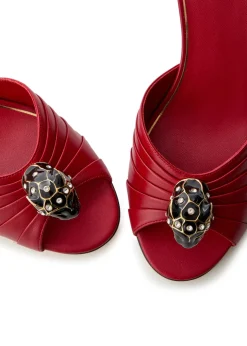 Pas De Chat embellished gathered leather mules