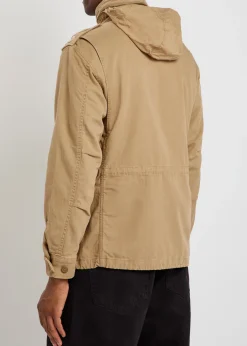 Patch-appliquéd cotton field jacket