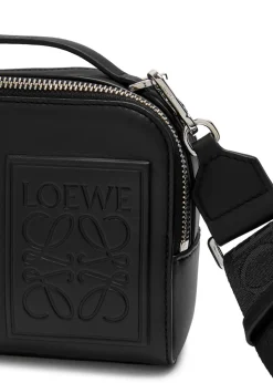 Patch leather camera bag