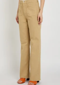 Patch Pocket Brooke wide-leg stretch-denim jeans