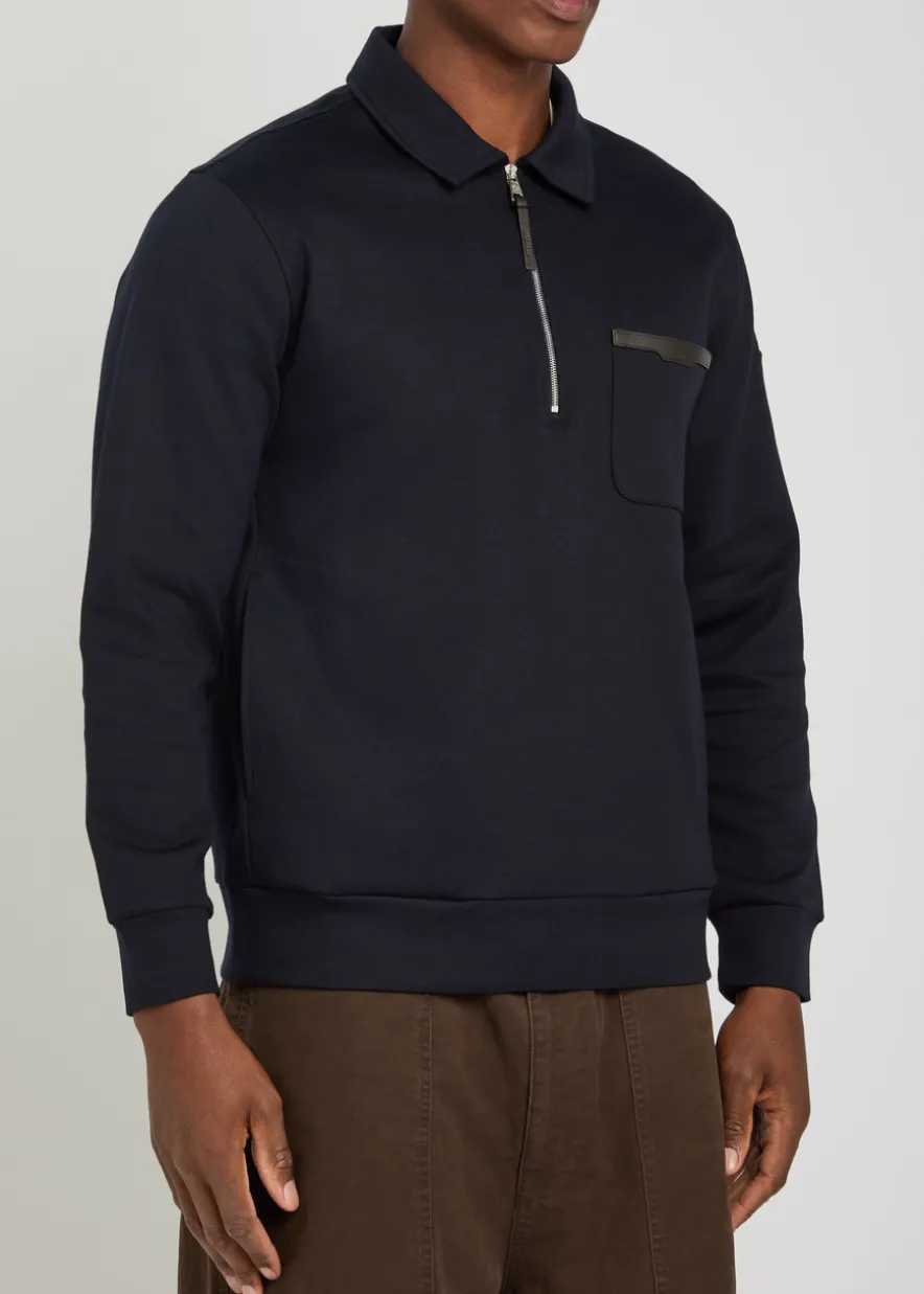 Patch pocket cotton-blend sweatshirt