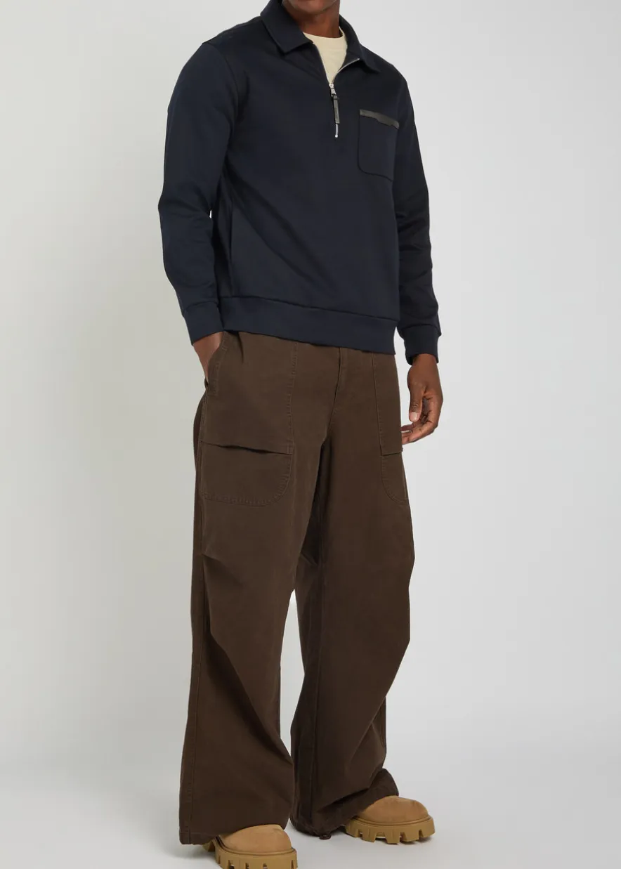Patch pocket cotton-blend sweatshirt