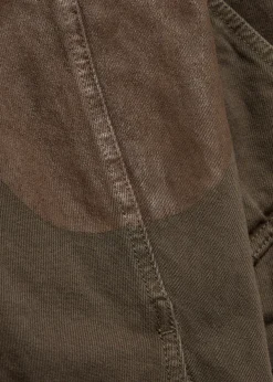 Patch pocket denim bomber jacket