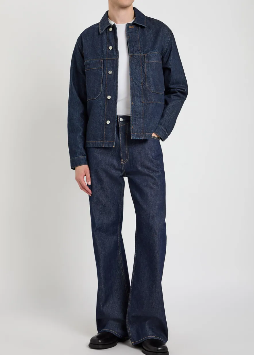 Patch pocket denim overshirt
