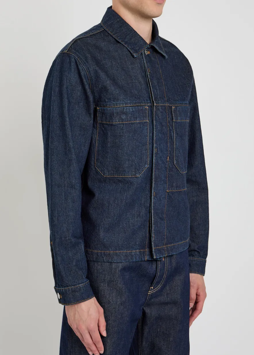 Patch pocket denim overshirt