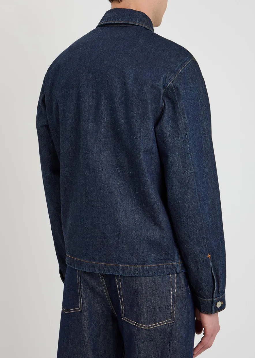 Patch pocket denim overshirt