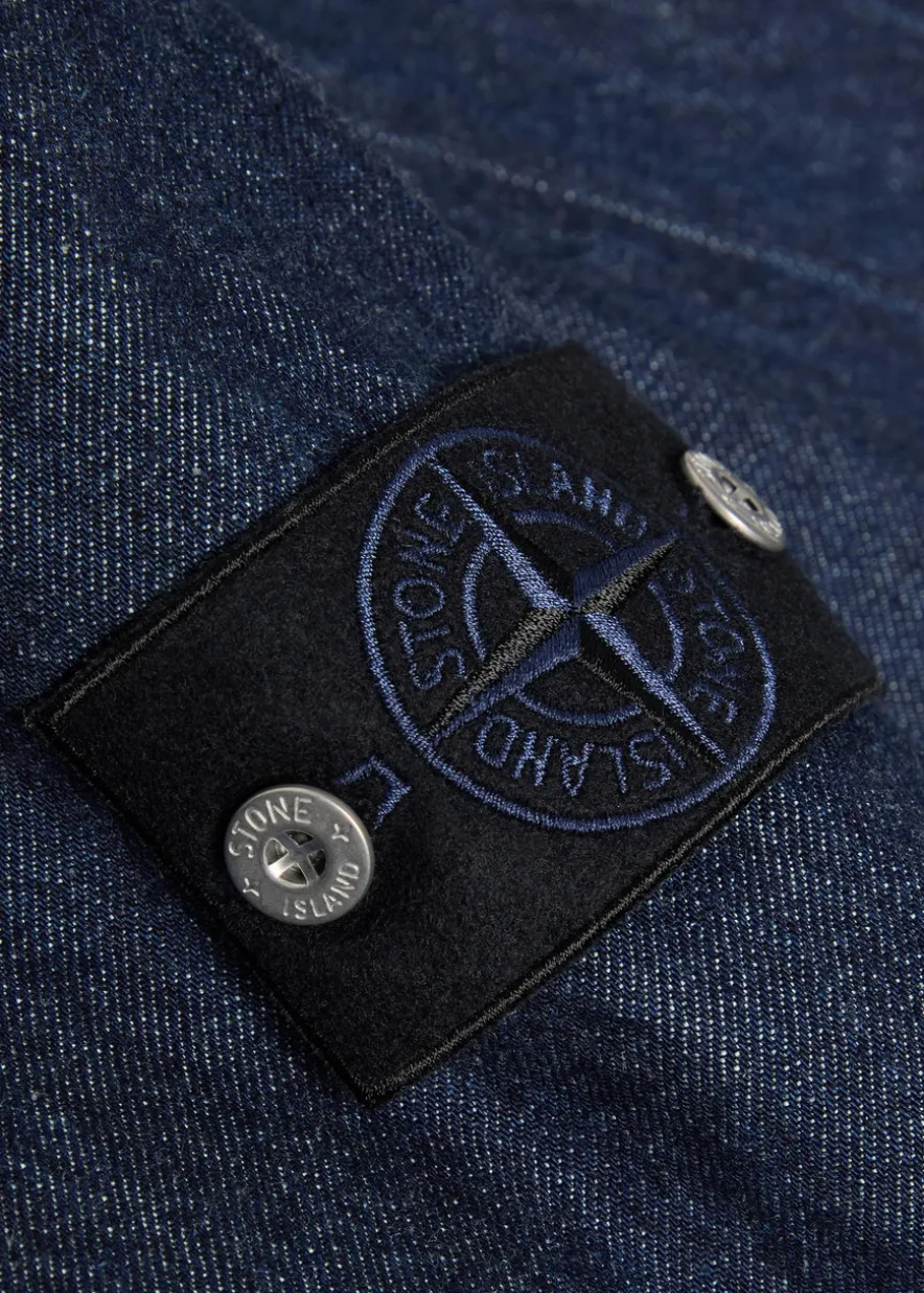 Patch pocket denim overshirt