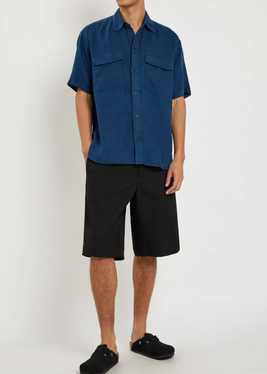 Patch pocket linen shirt