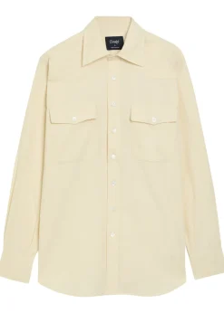Patch pockets corduroy overshirt