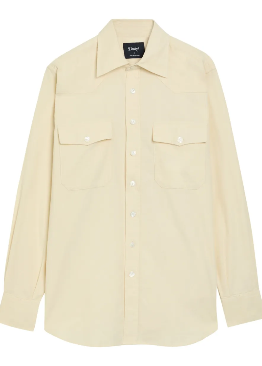Patch pockets corduroy overshirt